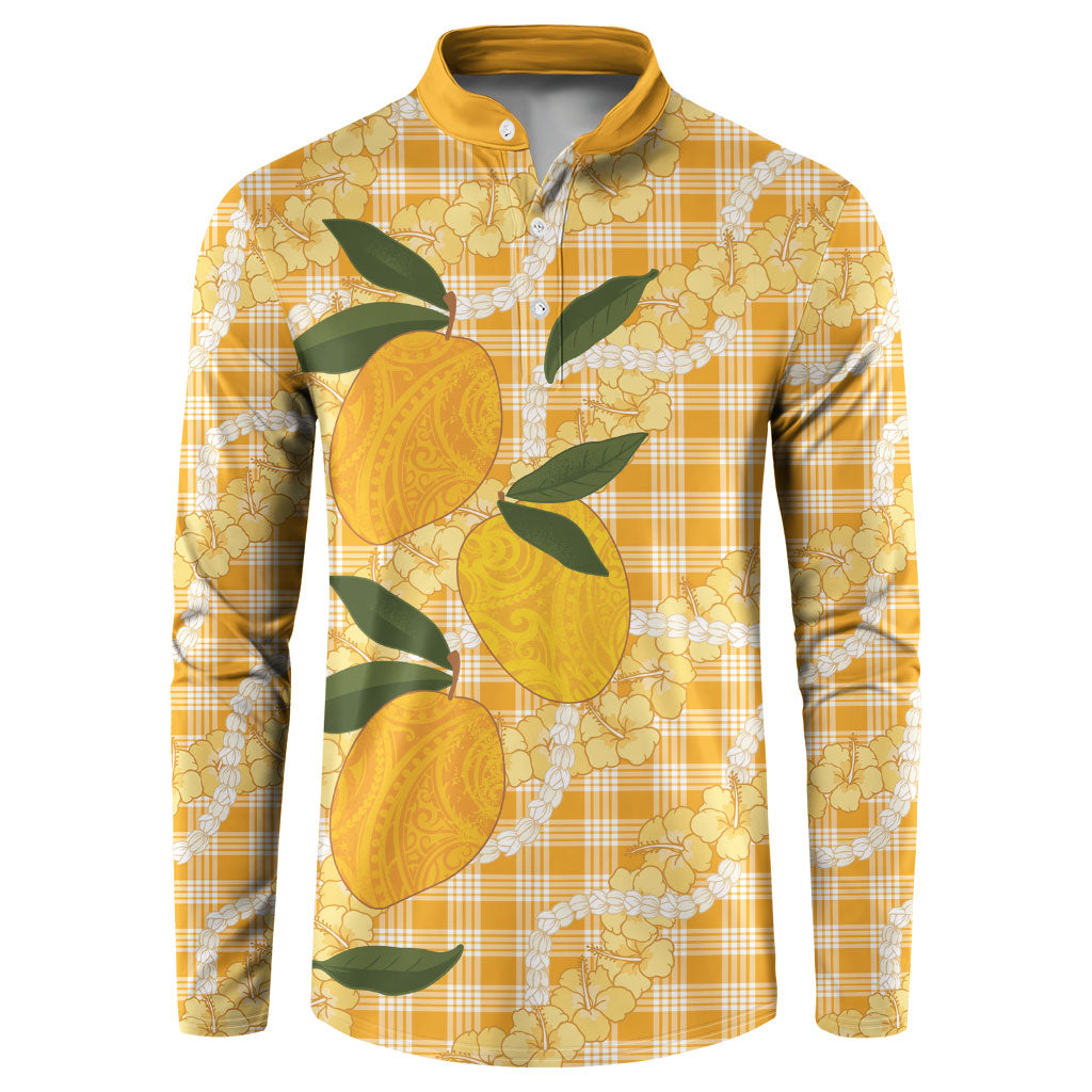 Alani Hawaiian Mango Palaka Button Sweatshirt Aloha Hibiscus Pikake Lei LT9 Orange - Polynesian Pride