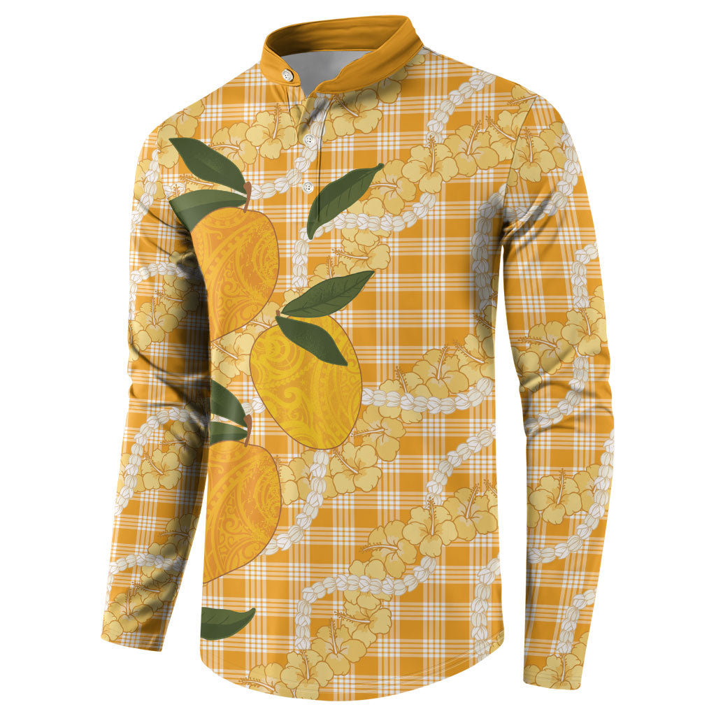 Alani Hawaiian Mango Palaka Button Sweatshirt Aloha Hibiscus Pikake Lei LT9 - Polynesian Pride