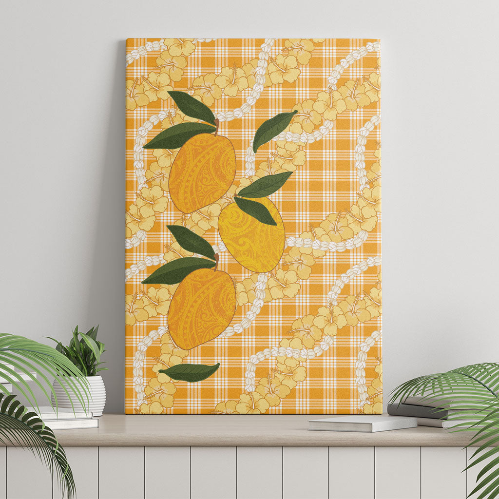 Alani Hawaiian Mango Palaka Canvas Wall Art Aloha Hibiscus Pikake Lei LT9 - Polynesian Pride