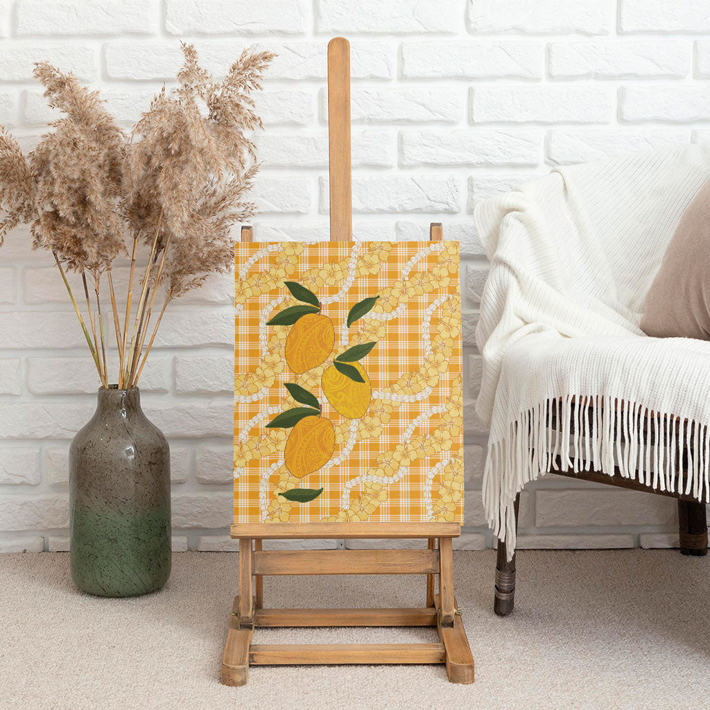 Alani Hawaiian Mango Palaka Canvas Wall Art Aloha Hibiscus Pikake Lei LT9 - Polynesian Pride