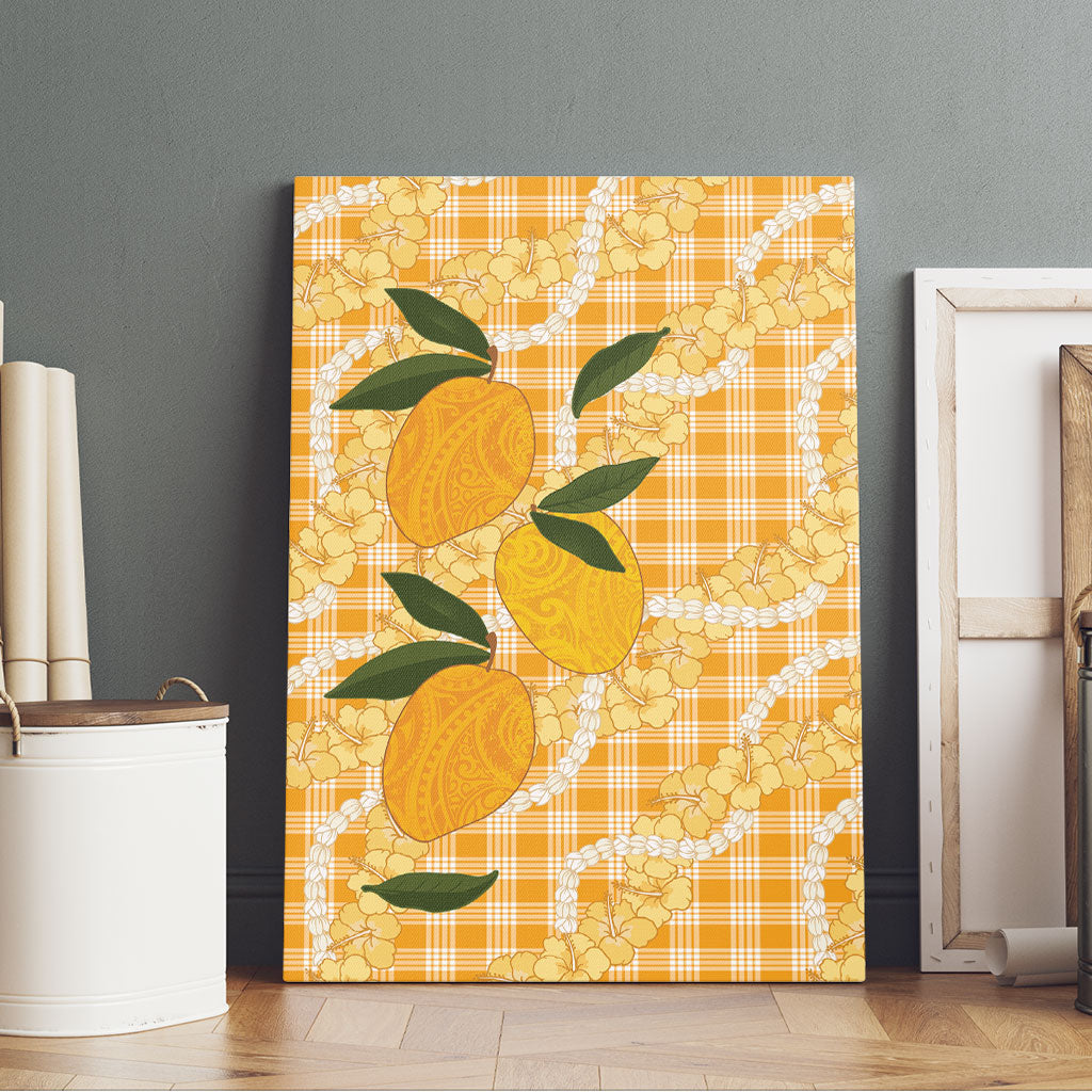Alani Hawaiian Mango Palaka Canvas Wall Art Aloha Hibiscus Pikake Lei LT9 - Polynesian Pride