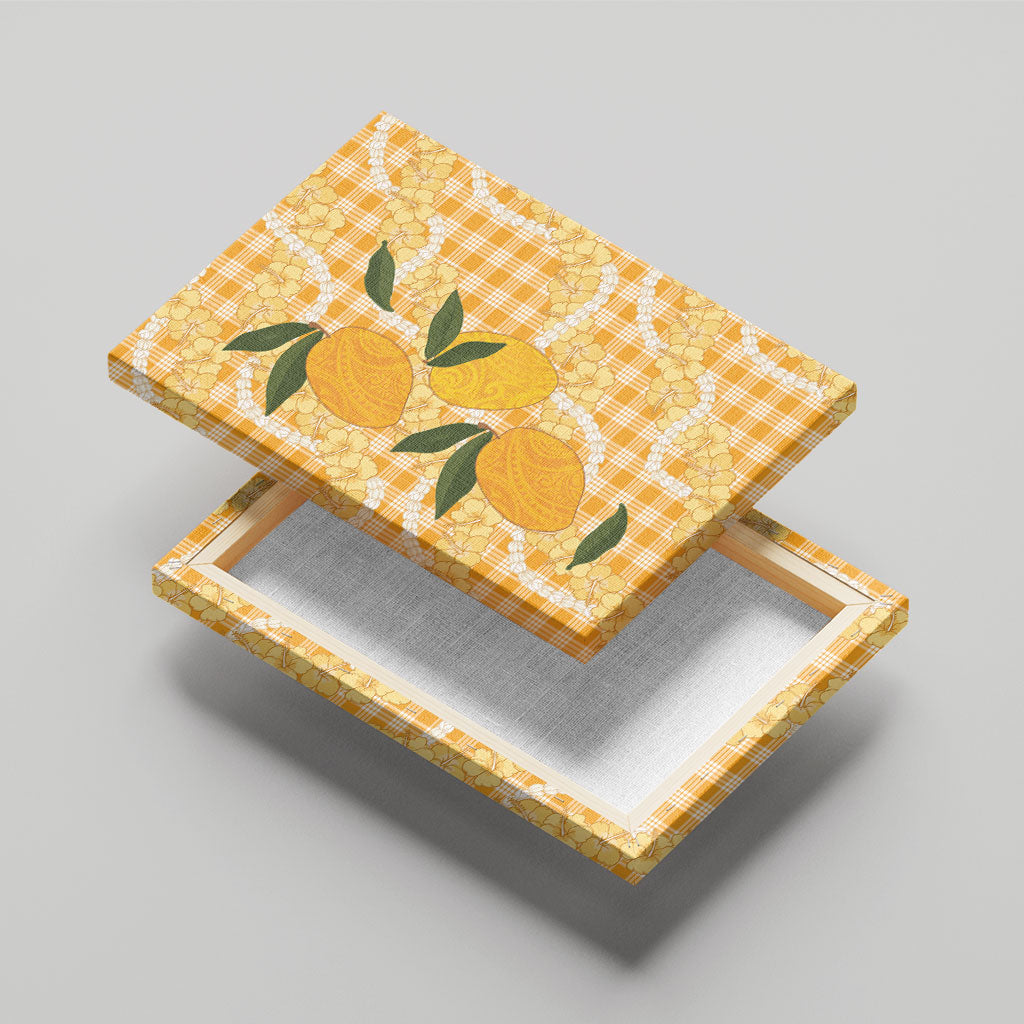 Alani Hawaiian Mango Palaka Canvas Wall Art Aloha Hibiscus Pikake Lei LT9 - Polynesian Pride