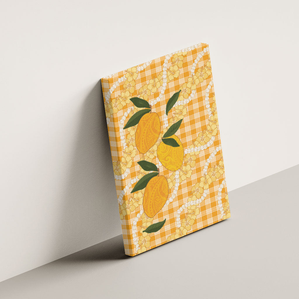 Alani Hawaiian Mango Palaka Canvas Wall Art Aloha Hibiscus Pikake Lei LT9 - Polynesian Pride