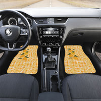Alani Hawaiian Mango Palaka Car Mats Aloha Hibiscus Pikake Lei LT9 Set 2pcs - Front Orange - Polynesian Pride