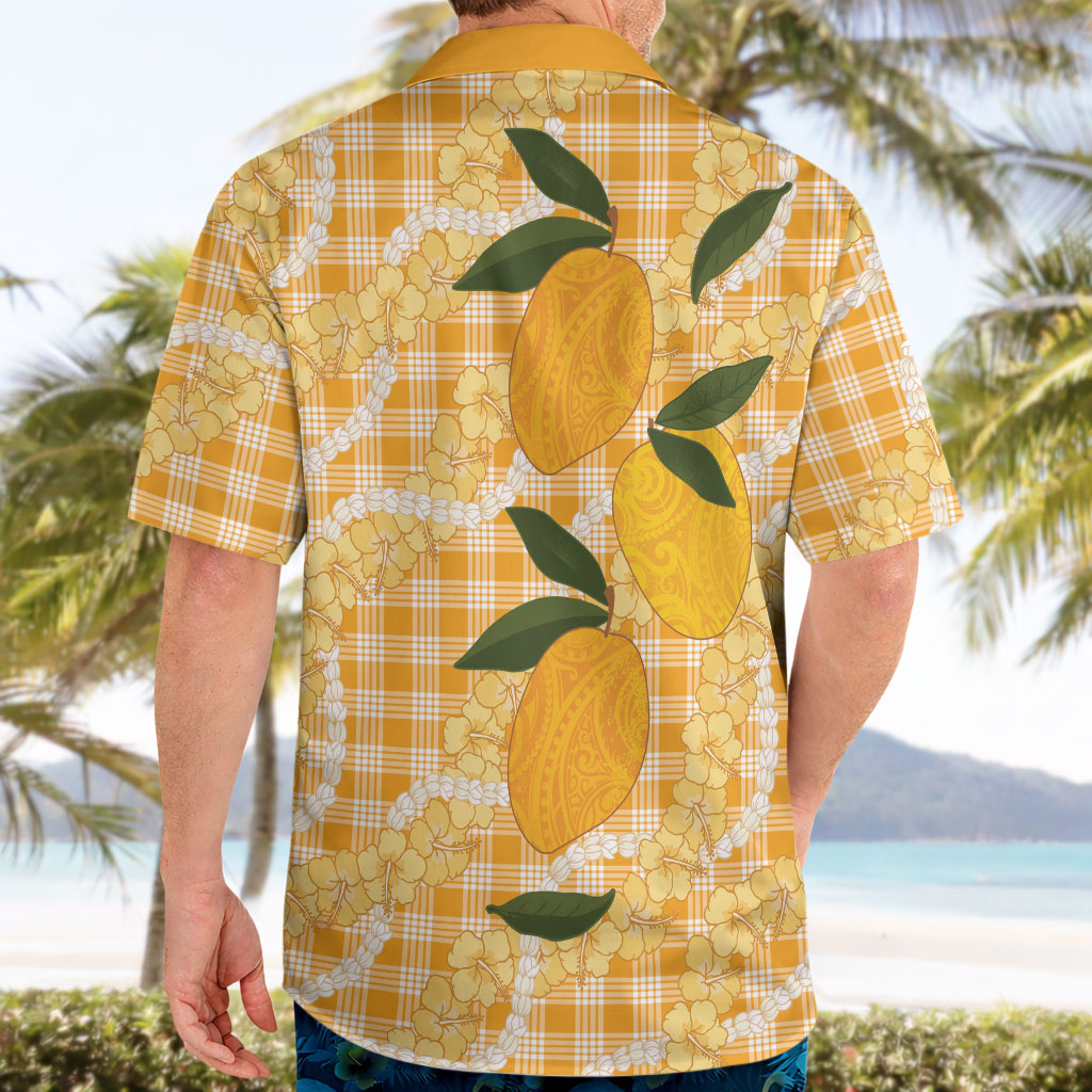 Alani Hawaiian Mango Palaka Hawaiian Shirt Aloha Hibiscus Pikake Lei LT9 - Polynesian Pride