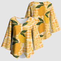 Alani Hawaiian Mango Palaka Kimono Sleeve Blouse Aloha Hibiscus Pikake Lei LT9 - Polynesian Pride