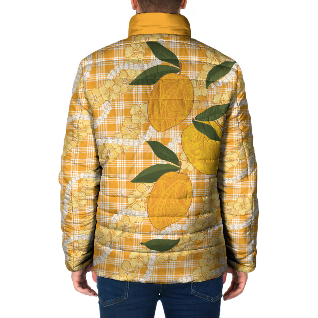 Alani Hawaiian Mango Palaka Padded Jacket Aloha Hibiscus Pikake Lei LT9 - Polynesian Pride