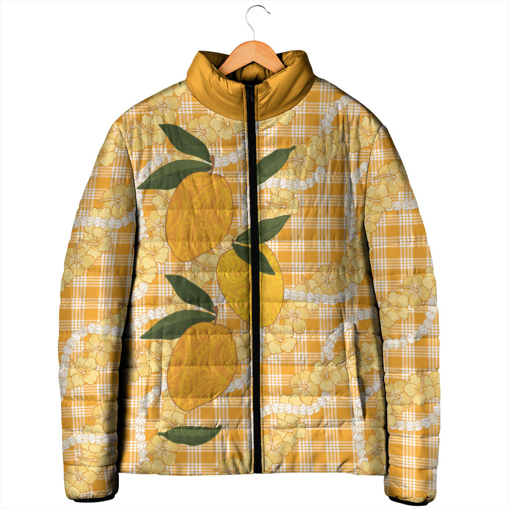 Alani Hawaiian Mango Palaka Padded Jacket Aloha Hibiscus Pikake Lei LT9 - Polynesian Pride