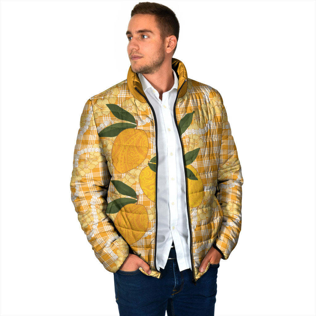 Alani Hawaiian Mango Palaka Padded Jacket Aloha Hibiscus Pikake Lei LT9 - Polynesian Pride