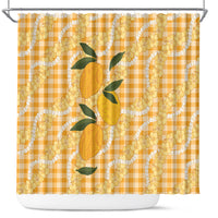 Alani Hawaiian Mango Palaka Shower Curtain Aloha Hibiscus Pikake Lei LT9 Orange - Polynesian Pride