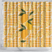 Alani Hawaiian Mango Palaka Shower Curtain Aloha Hibiscus Pikake Lei LT9 - Polynesian Pride