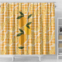 Alani Hawaiian Mango Palaka Shower Curtain Aloha Hibiscus Pikake Lei LT9 - Polynesian Pride