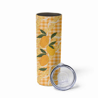 Alani Hawaiian Mango Palaka Skinny Tumbler Aloha Hibiscus Pikake Lei LT9 - Polynesian Pride