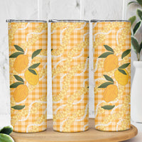 Alani Hawaiian Mango Palaka Skinny Tumbler Aloha Hibiscus Pikake Lei LT9 - Polynesian Pride