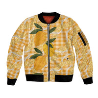 Alani Hawaiian Mango Palaka Sleeve Zip Bomber Jacket Aloha Hibiscus Pikake Lei LT9 Unisex Orange - Polynesian Pride