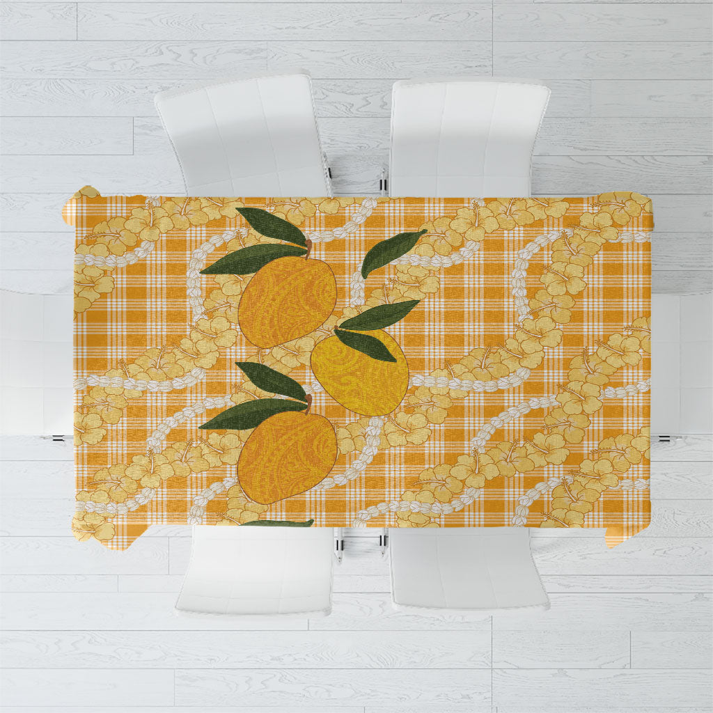 Alani Hawaiian Mango Palaka Tablecloth Aloha Hibiscus Pikake Lei LT9 Orange - Polynesian Pride