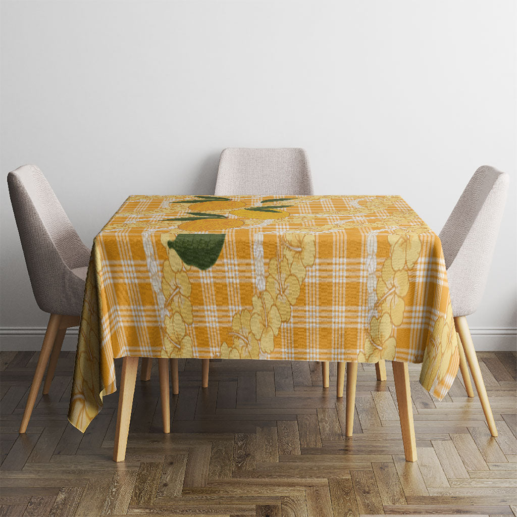 Alani Hawaiian Mango Palaka Tablecloth Aloha Hibiscus Pikake Lei LT9 - Polynesian Pride