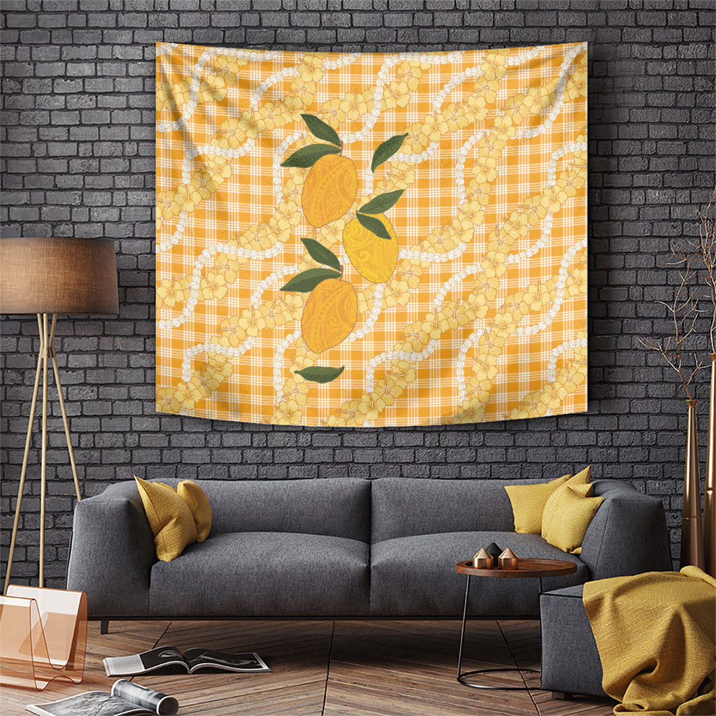 Alani Hawaiian Mango Palaka Tapestry Aloha Hibiscus Pikake Lei LT9 Orange - Polynesian Pride