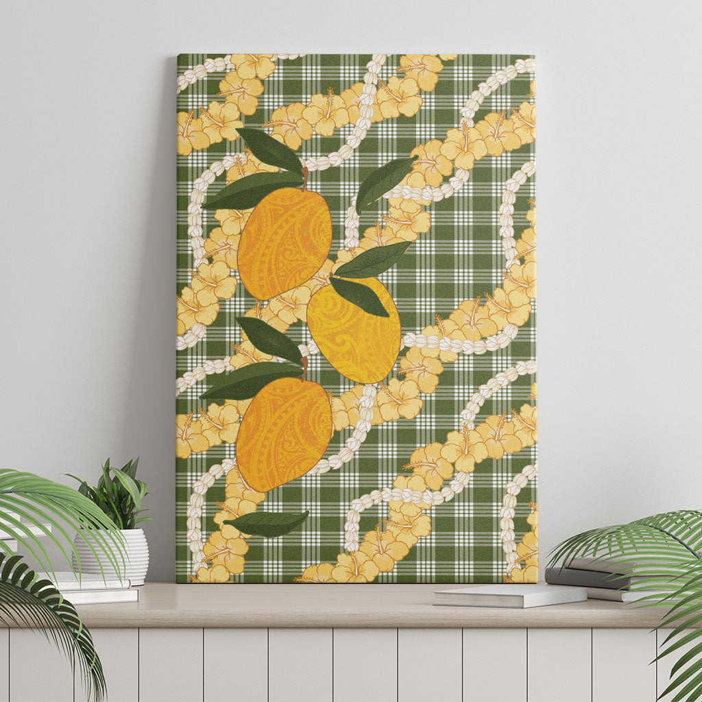 Uliuli Ahiahia Hawaiian Mango Palaka Canvas Wall Art Aloha Hibiscus Pikake Lei LT9 - Polynesian Pride