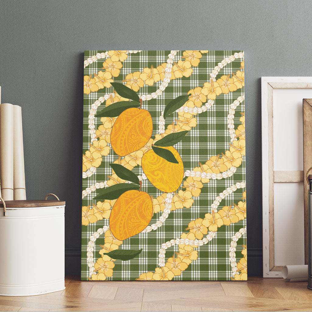 Uliuli Ahiahia Hawaiian Mango Palaka Canvas Wall Art Aloha Hibiscus Pikake Lei LT9 - Polynesian Pride