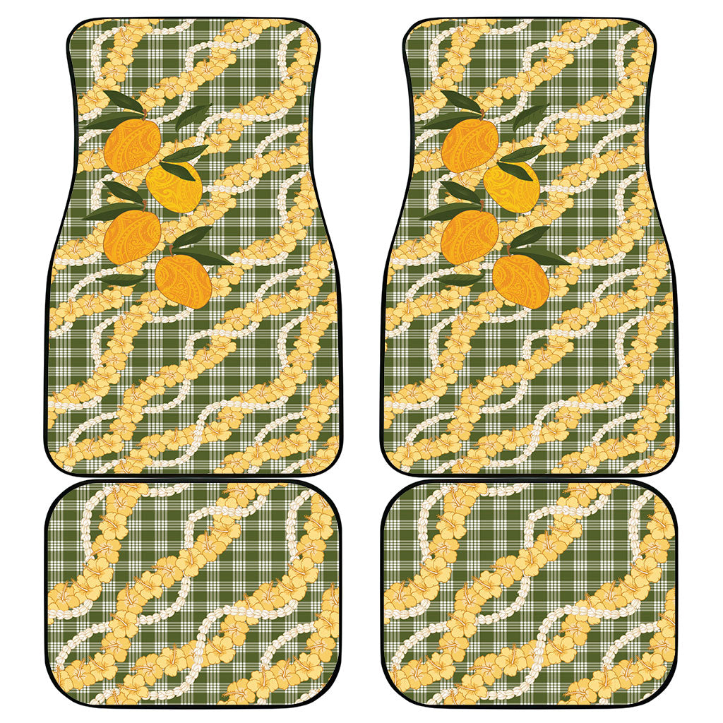 Uliuli Ahiahia Hawaiian Mango Palaka Car Mats Aloha Hibiscus Pikake Lei LT9 - Polynesian Pride