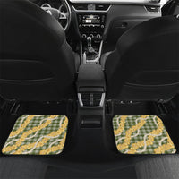 Uliuli Ahiahia Hawaiian Mango Palaka Car Mats Aloha Hibiscus Pikake Lei LT9 Set 2pcs - Back Sage Green - Polynesian Pride