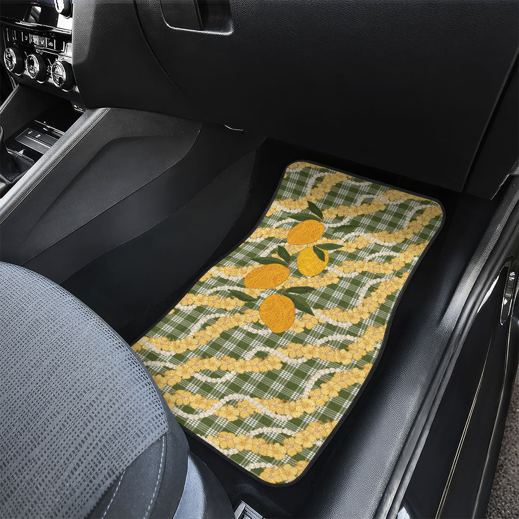 Uliuli Ahiahia Hawaiian Mango Palaka Car Mats Aloha Hibiscus Pikake Lei LT9 - Polynesian Pride