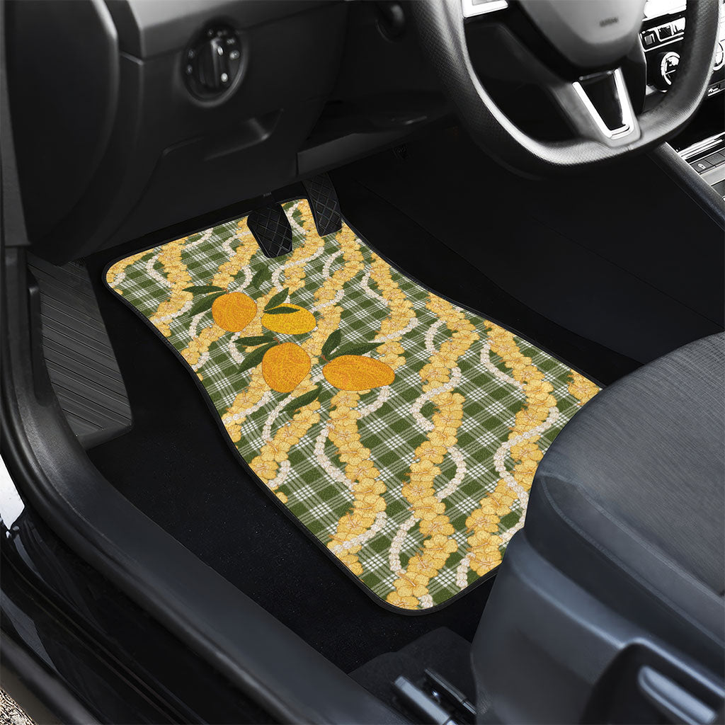 Uliuli Ahiahia Hawaiian Mango Palaka Car Mats Aloha Hibiscus Pikake Lei LT9 - Polynesian Pride