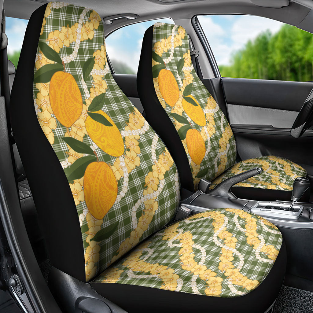 Uliuli Ahiahia Hawaiian Mango Palaka Car Seat Cover Aloha Hibiscus Pikake Lei LT9 - Polynesian Pride