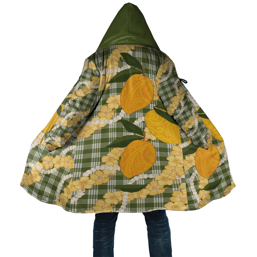 Uliuli Ahiahia Hawaiian Mango Palaka Cloak Aloha Hibiscus Pikake Lei LT9 Unisex Sage Green - Polynesian Pride
