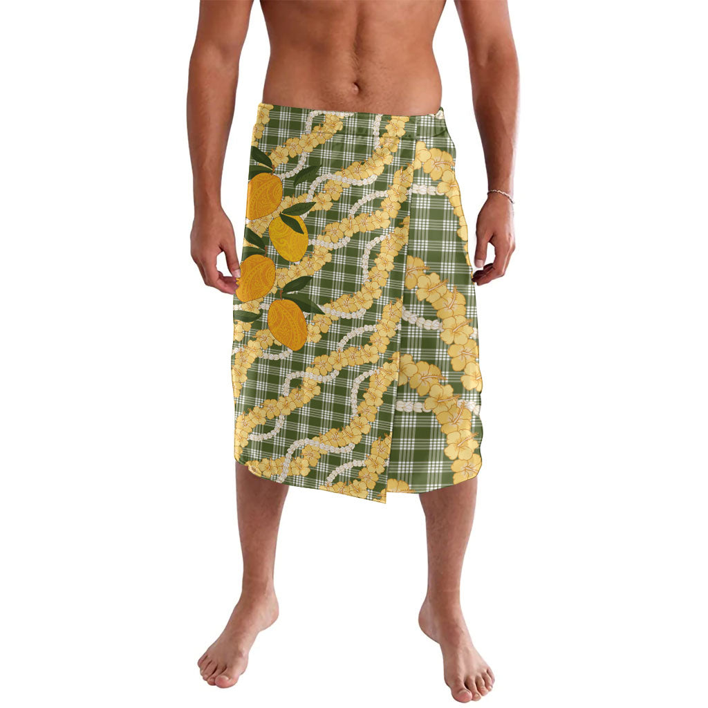 Uliuli Ahiahia Hawaiian Mango Palaka Lavalava Aloha Hibiscus Pikake Lei LT9 Sage Green - Polynesian Pride
