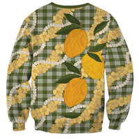 Uliuli Ahiahia Hawaiian Mango Palaka Sweatshirt Aloha Hibiscus Pikake Lei LT9 - Polynesian Pride
