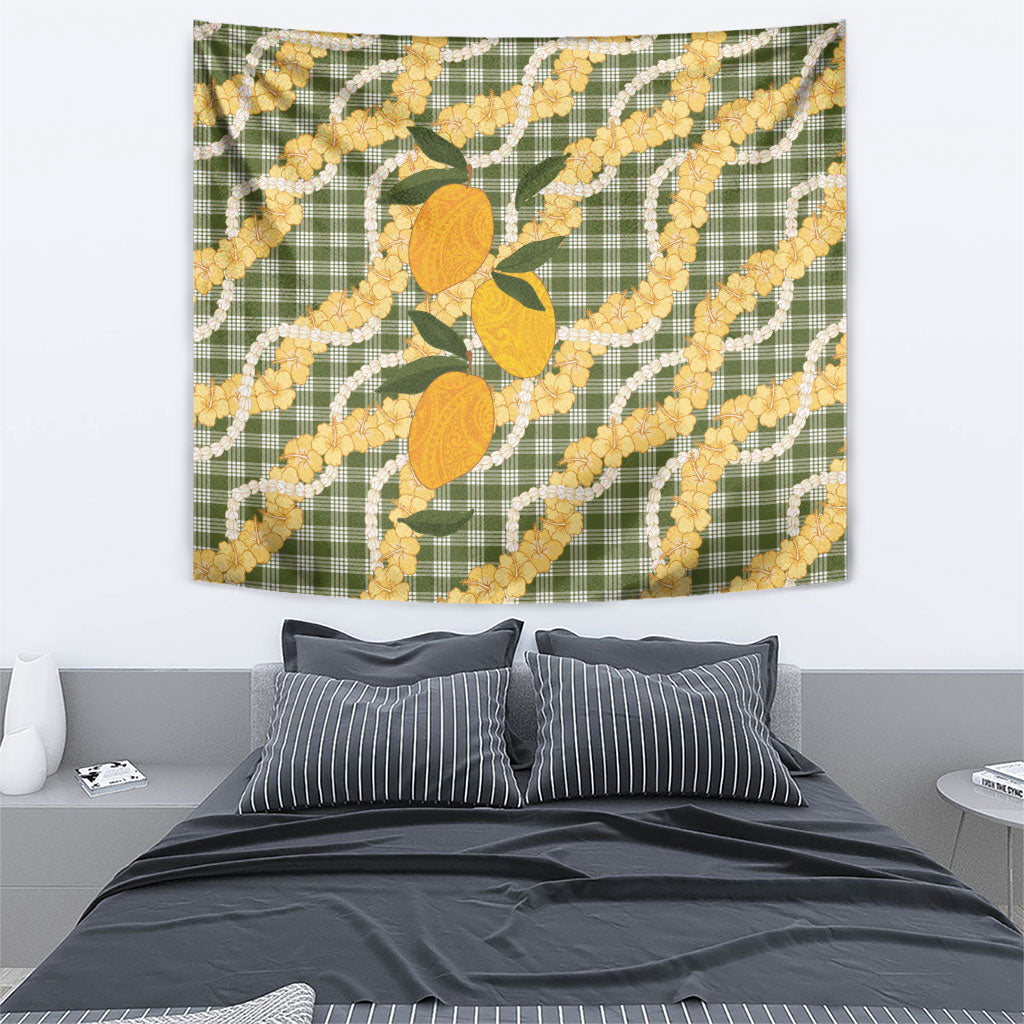 Uliuli Ahiahia Hawaiian Mango Palaka Tapestry Aloha Hibiscus Pikake Lei LT9 - Polynesian Pride