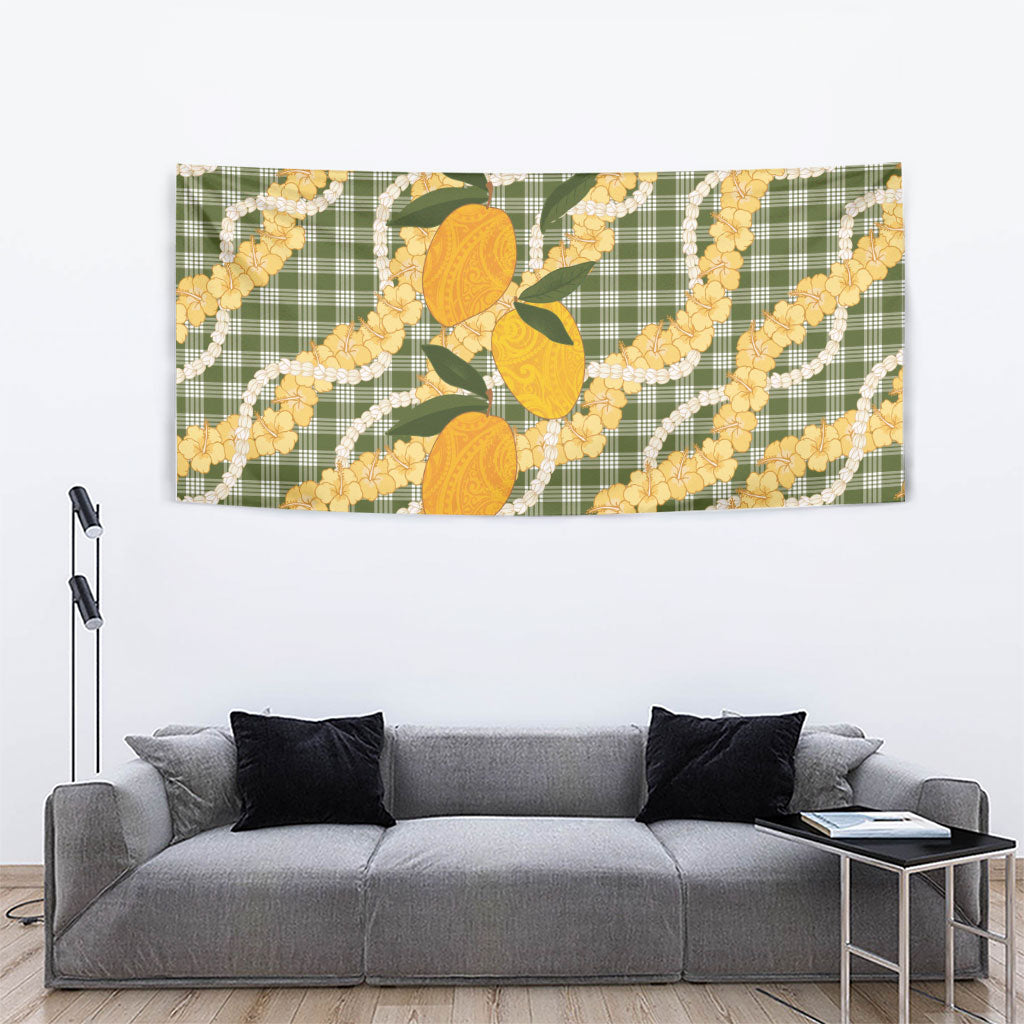 Uliuli Ahiahia Hawaiian Mango Palaka Tapestry Aloha Hibiscus Pikake Lei LT9 - Polynesian Pride