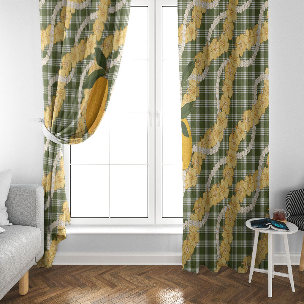 Uliuli Ahiahia Hawaiian Mango Palaka Window Curtain Aloha Hibiscus Pikake Lei LT9 - Polynesian Pride