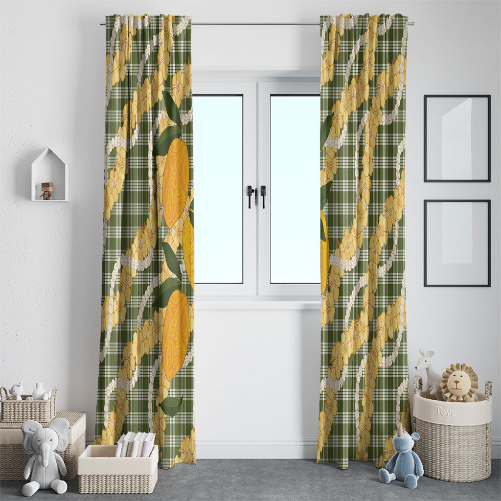 Uliuli Ahiahia Hawaiian Mango Palaka Window Curtain Aloha Hibiscus Pikake Lei LT9 - Polynesian Pride