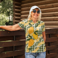 Uliuli Ahiahia Hawaiian Mango Palaka Women Polo Shirt Aloha Hibiscus Pikake Lei LT9 - Polynesian Pride