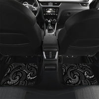 Hawaiian Mango Tribal Tattoo Car Mats Black White Pacific Traditional Pattern LT9 Set 2pcs - Back Black - Polynesian Pride