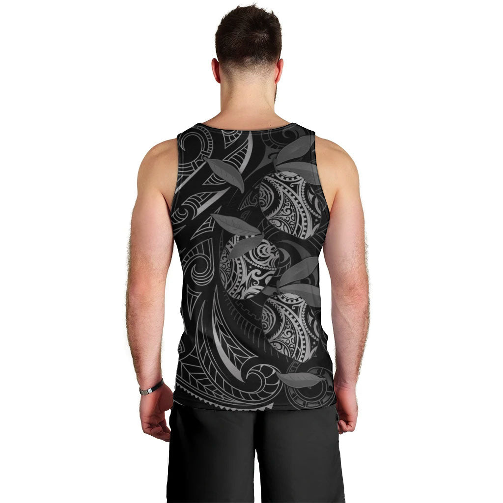 Hawaiian Mango Tribal Tattoo Men Tank Top Black White Pacific Traditional Pattern LT9 - Polynesian Pride