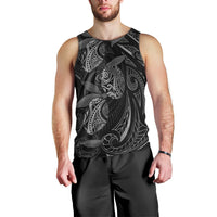 Hawaiian Mango Tribal Tattoo Men Tank Top Black White Pacific Traditional Pattern LT9 - Polynesian Pride