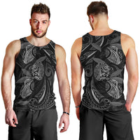 Hawaiian Mango Tribal Tattoo Men Tank Top Black White Pacific Traditional Pattern LT9 - Polynesian Pride