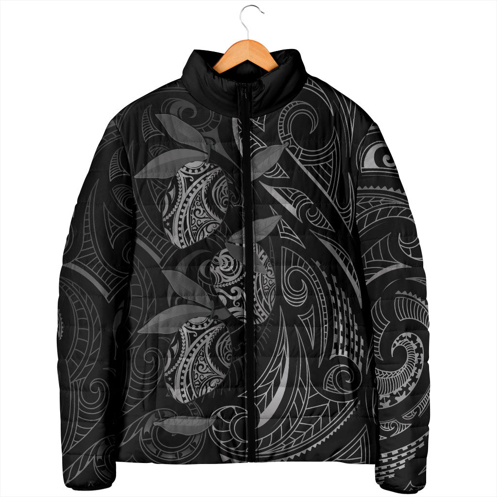 Hawaiian Mango Tribal Tattoo Padded Jacket Black White Pacific Traditional Pattern LT9 - Polynesian Pride