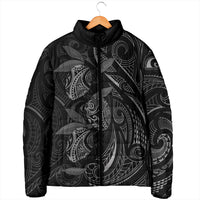 Hawaiian Mango Tribal Tattoo Padded Jacket Black White Pacific Traditional Pattern LT9 - Polynesian Pride