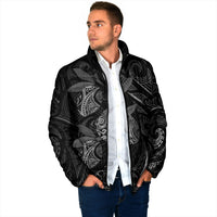 Hawaiian Mango Tribal Tattoo Padded Jacket Black White Pacific Traditional Pattern LT9 - Polynesian Pride