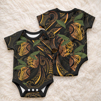 Hawaiian Mango Tribal Tattoo Baby Onesie Gold Pacific Traditional Pattern LT9 - Polynesian Pride
