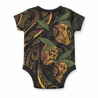Hawaiian Mango Tribal Tattoo Baby Onesie Gold Pacific Traditional Pattern LT9 - Polynesian Pride