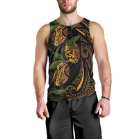 Hawaiian Mango Tribal Tattoo Men Tank Top Gold Pacific Traditional Pattern LT9 - Polynesian Pride
