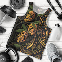 Hawaiian Mango Tribal Tattoo Men Tank Top Gold Pacific Traditional Pattern LT9 - Polynesian Pride