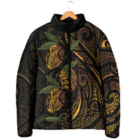 Hawaiian Mango Tribal Tattoo Padded Jacket Gold Pacific Traditional Pattern LT9 - Polynesian Pride