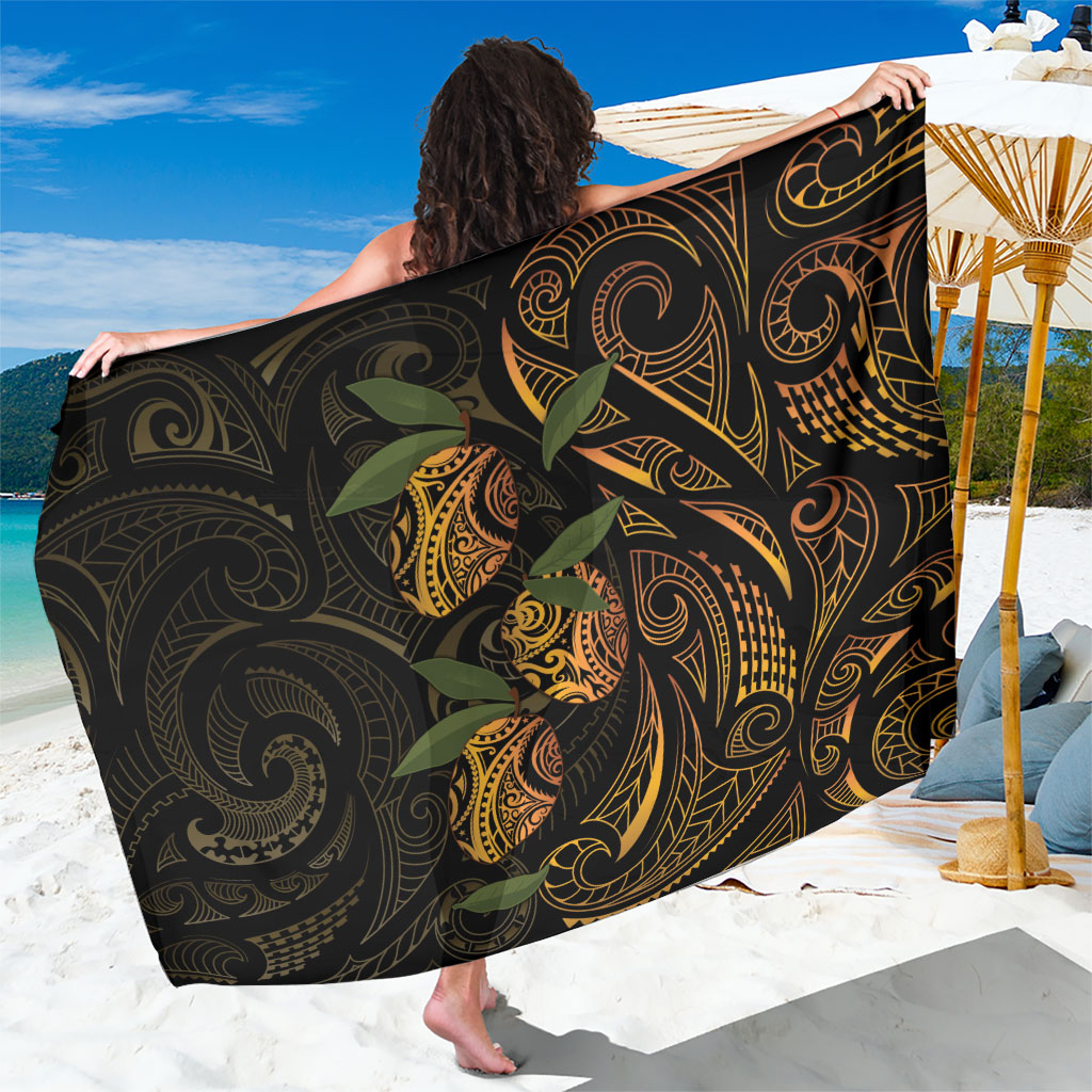 Hawaiian Mango Tribal Tattoo Sarong Gold Pacific Traditional Pattern LT9 One Size 44 x 66 inches Gold - Polynesian Pride